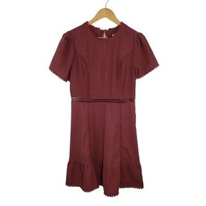 Moon River Anthropologie Dress Burnt Brown Short Sleeve